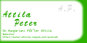 attila peter business card